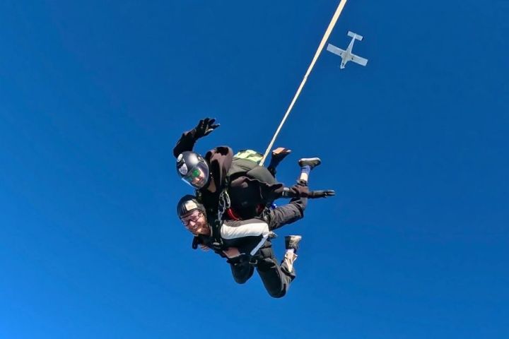 a man flying through the air