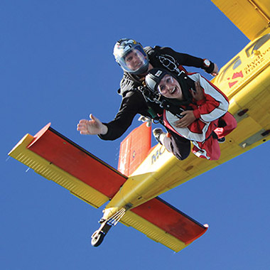 a man flying through the air