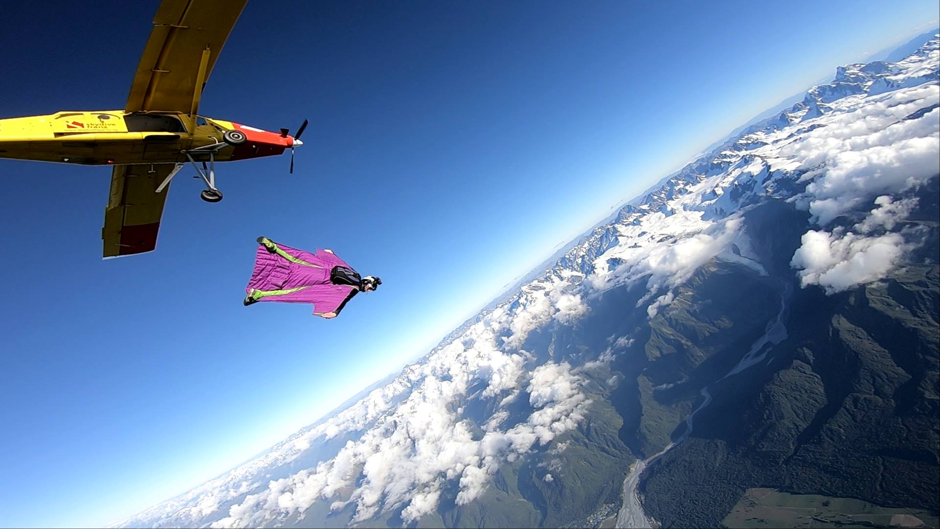 a plane flying in the air