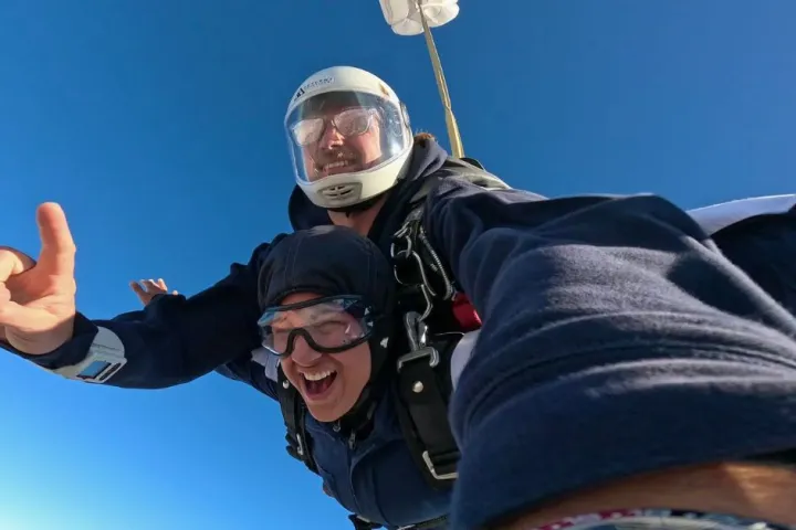 a man flying through the air