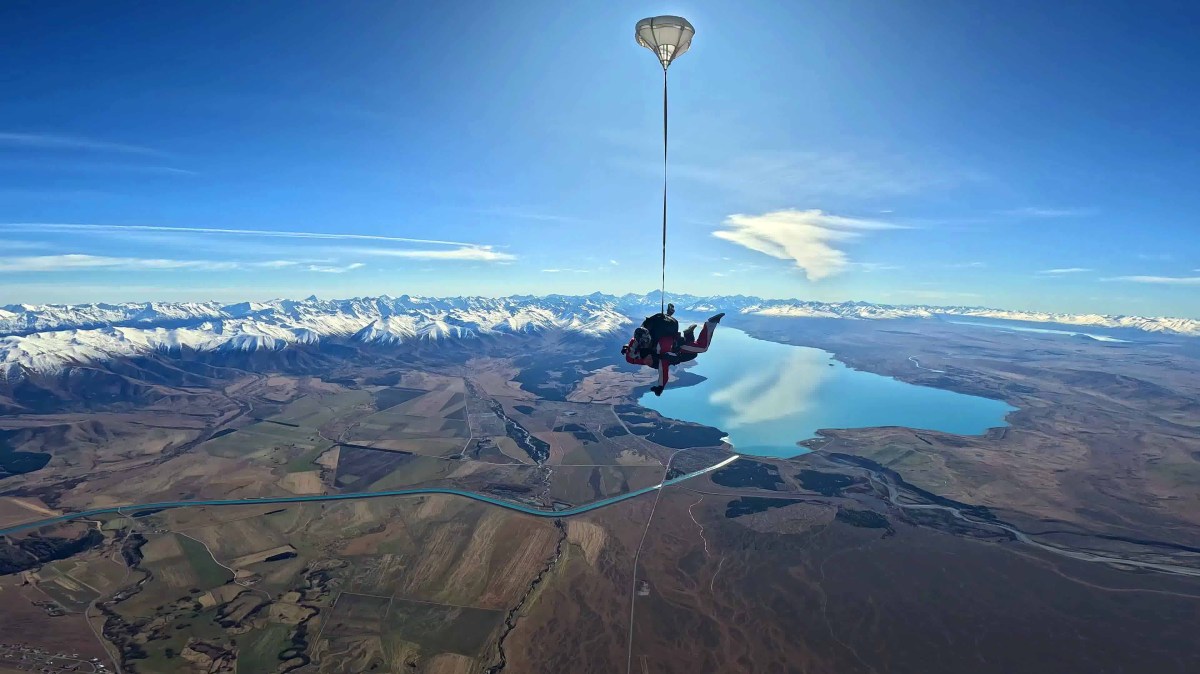 Skydive Mount Cook 13,000 ft. a view of a Aoraki / Mount Cook on Skydive