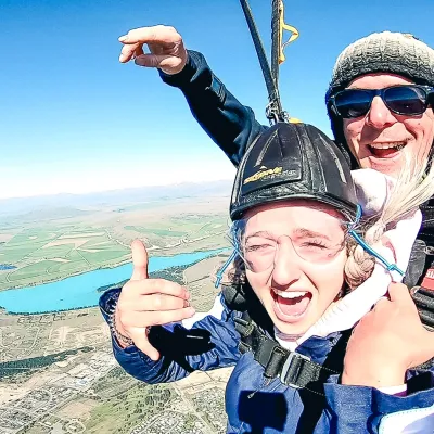 a man and a woman taking a selfie