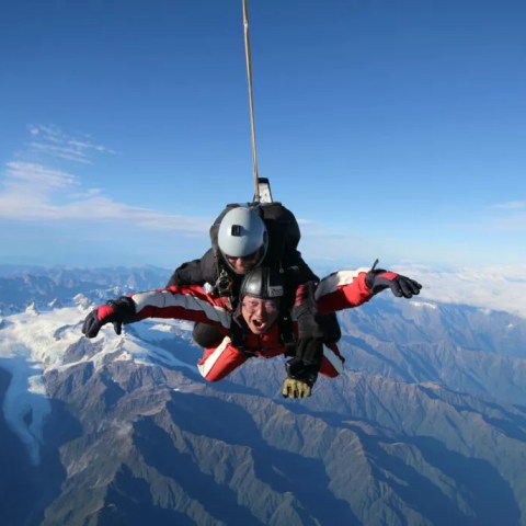 Tandem Skydivers mid-air at 10,000 ft