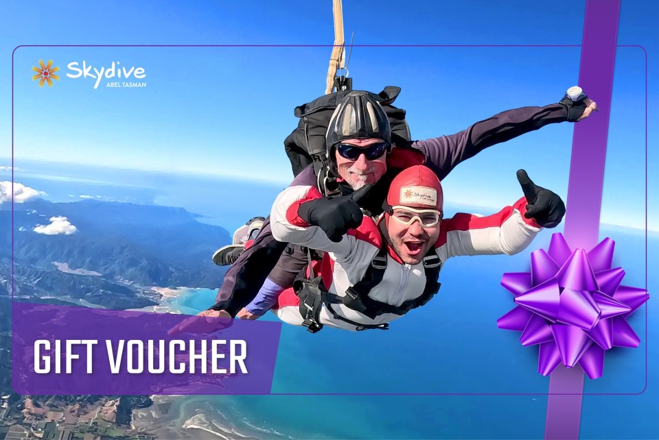 SAT Gift Vouchers FH Skydive Abel Tasman Gift Vouchers 2024