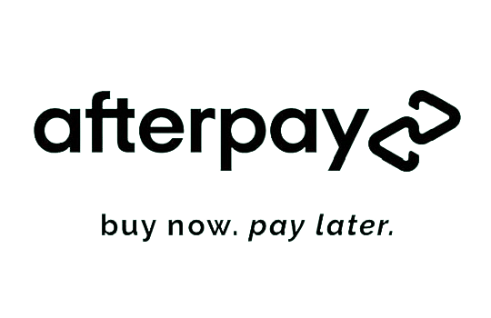 Afterpay logo with slogan - buy now, pay later